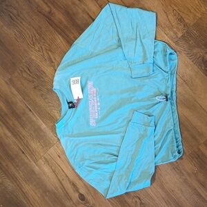 BDG Urban Outfitters Turquoise Blue Bubble Gum Pink Spiritualism Crop Top A2
